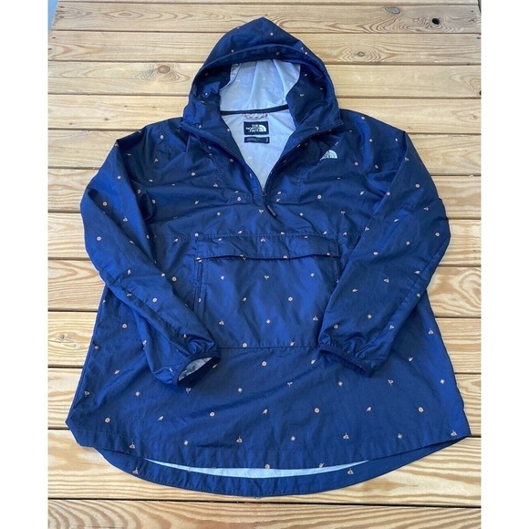 The North Face 1/4 Zip Hooded Waterproof Shell Jacket Size Small Women’s Navy - Picture 1 of 8